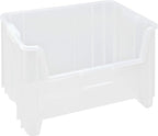 Hudson Exchange 20" x 15" x 12.5" (3 Pack) Plastic Giant Stackable Hopper Bin Container, Clear