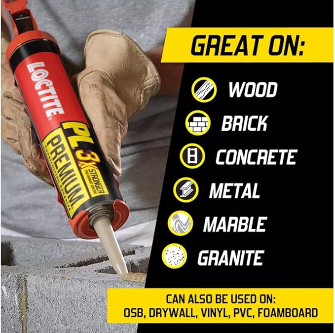 Loctite PL Premium Polyurethane Construction Adhesive, 4 fl oz Squeeze Tube, 1 Pack