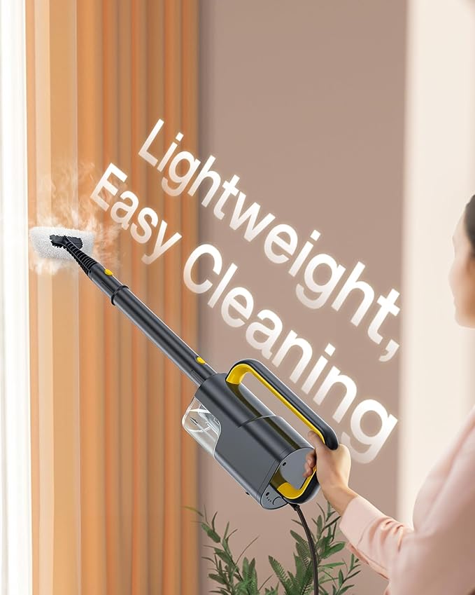 LABIGO 10-in-1 Steam Mop with Detachable Handheld Steamer, 350ml Tank, 10s Heat-Up, 248°F Steam Cleaner, 2-Level Control and Swivel Head for Floor, Carpet, Tile - Lightweight and Multi-Surface, Gray