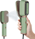 3-in-1 Small Travel Steamer for Clothes 180° Rotatable 1000W Handheld Steam Iron Press Portable Mini Fast 15s Heat-Up Leak-Proof & Anti-Drip Tech 60ml Tank with Measuring Cup for Hotel Home