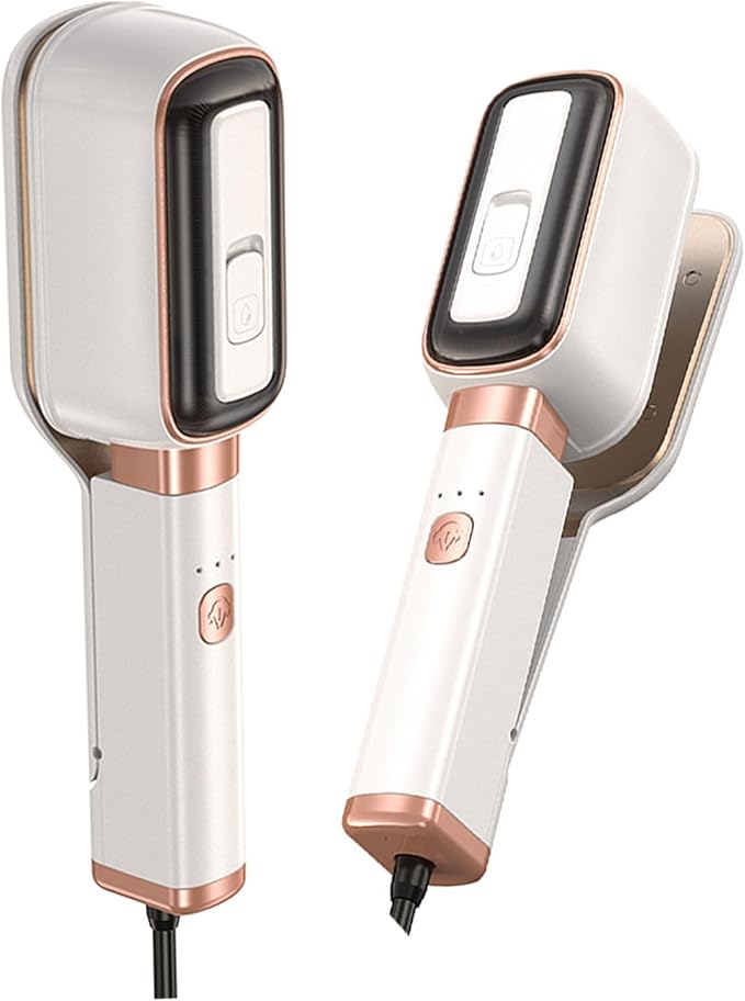 Steamer for Clothes 1000W， 180 °Rotating Head Clamp Ironing Multifunctional Steam Iron，Portable Wet Dry Handheld Wrinkle Remover Suitable for Home, Travel & Dormitory (White)