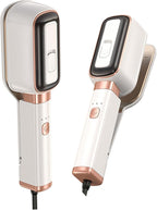 Steamer for Clothes 1000W， 180 °Rotating Head Clamp Ironing Multifunctional Steam Iron，Portable Wet Dry Handheld Wrinkle Remover Suitable for Home, Travel & Dormitory (White)