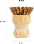 Cast Iron Cleaner Scrubber with Copper Bristle Natural Bamboo Scrubber for Cast Iron Skillets, Dutch Ovens, Pots & Grill Pans