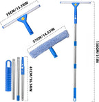 Professional Window Cleaning kit, 2-in-1 Window Squeegee with 51" Extension Poles, Suitable for Indoor & Outdoor Windows, High Glass, High Windows, Multi-Purpose Car Windshield Cleaning