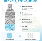 AIDEA Microfiber Cleaning Cloth Roll, 50PK, Blue Shop Towels Reusable Tear Away Paper Towels, Washable Shop Rags, Microfiber Towels for Cars, Lint Free Rags for House, Mechanic, Workshops, 11.5"×11.5"