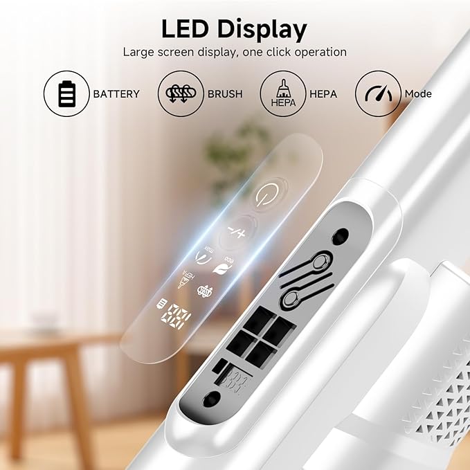 Self Clean and Empty Cordless Vacuum Cleaner with 2.5L Dust Base, Powerful Suction Handheld Vacuum, Auto Empty System, HEPA Filtration, Stick Vacuum for Pet Hair, Hardwood and Carpet, Blue