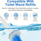Disposable Toilet Wand Refill Compatible with Clorox, 50 Count Disposable Heads for Deep Cleaning