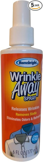 Homebright Wrinkle Away Spray, Linen Scent, Static Remover and Wrinkle Releaser, 6 Fl Oz