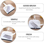 DOITOOL Mini Broom and Dustpan Set 2pcs Household Cleaning Brush for Kitchen and Desktop, White Mini Handheld Sweeping Tools for Home Cleaning Accessory