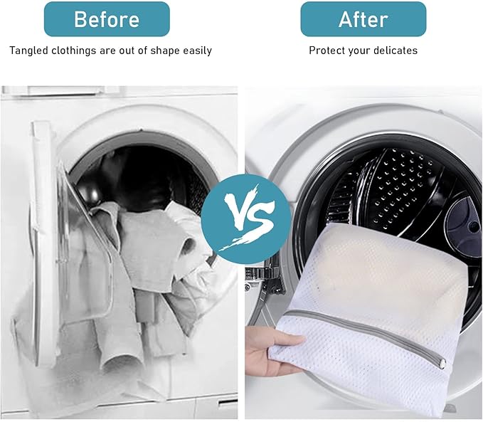 Polecasa 3Pcs Premium 125g Diamond Mesh Laundry Bags, 2 Jumbo 24 x 24 Inches Durable Laundry Wash Bags with Sturdy Zipper