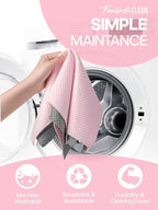 Fantasticlean Large Tear-Away Microfiber Cleaning Cloth Roll - 18'' by 12'', 36 Sheets, Thick Dish Cloths, Super Absorbent Reusable Kitchen Towels (Pink)