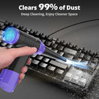 Compressed Air Duster Keyboard Cleaner - Electric Air Blower Cleaning Kit 150,000 RPM Mini Duster Spray for Dusting PC, Car, and Vacuum (Purple)