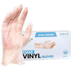 ForPro Disposable Vinyl Gloves, Clear, Industrial Grade, Powder-Free, Latex-Free, Non-Sterile, Food Safe, 2.75 Mil. Palm, 3.9 Mil. Fingers, Small, 100-Count