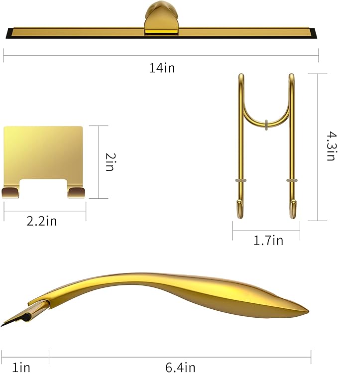 Shower Squeegee Set, 14-Inch Stainless Steel Squeegee, All-Purpose Squeegee for Bathroom, Shower Doors, Mirrors, Tiles, and Car Windows - 100% Streak Free, Includes Shower Door Hook and Adhesive Hook