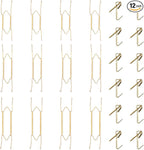 Bilillo 12 Pieces Invisible Wall Plate Hangers 10/12/14 Inches Wall Plate Hangers Stainless Steel Decorative with 12 Pieces Hook with Nails Suitable for 8-16 inch Decorative Antique and Arts(Gold)