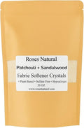 Fabric Softener Crystals, 20 oz, Plant-Based, Hypoallergenic Scent Beads, Softens & Freshens Laundry, Available in Peppermint, Lavender, Patchouli, Leather, Made in the USA (Patchouli + Sandalwood)