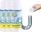 Wild Sink and Drain Cleaner Powder | Rapid-Foam Fast-Acting Pipe Declogger for Kitchen, Bathroom, Toilet, Shower Drain Maintenance (3 PCS (3.88oz*3))