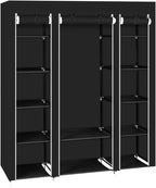 69" Portable Clothes Closet Wardrobe Storage Organizer with Non-Woven Fabric Quick and Easy to Assemble Extra Strong and Durable Black Closet Organizer with Protective Cover MITPATY