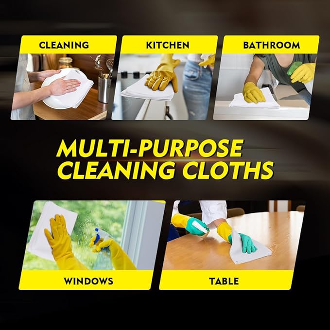 HOMEXCEL White Microfiber Cleaning Cloth 12 Pack, 12.5 x 12.5 inch Microfiber Towels for Cars, Ultra Absorbent Car Washing Cloth, Lint Free Streak Free Cleaning Rags for Car, Kitchen, and Window