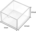 Clear Drawer, Arclic Box, Makeup Organizer Container, 6,5" Storage Drawer for Bathroom Dresser Vainty, Tissue Dryer Sheet Holder Disposable Face Towels Organizer, Light Gray