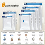 25 Pack Vacuum Storage Bags with Pump, Compression Space Saver for Comforter, Bedding, Blanket Storage, Vacuum Seal Bags for Clothing, Travel Luggage Suitcase and Closet Organizer