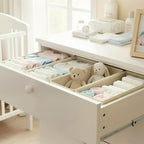 3-Pack Breathable Mesh Drawer Organizer - Foldable Storage for Bras & Baby Clothes, Sock $ Underwear White Fabric Dividers for Nursery & Bedroom