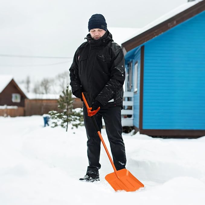 Labor-Saving Handle Tool for Lawn Leveling Rake Ergonomic Back-Saving Attachment for Garden Tools Universal Weed Eater Handle Replacement for Snow Shovels, Rakes, Lawn Trimmers, Orange