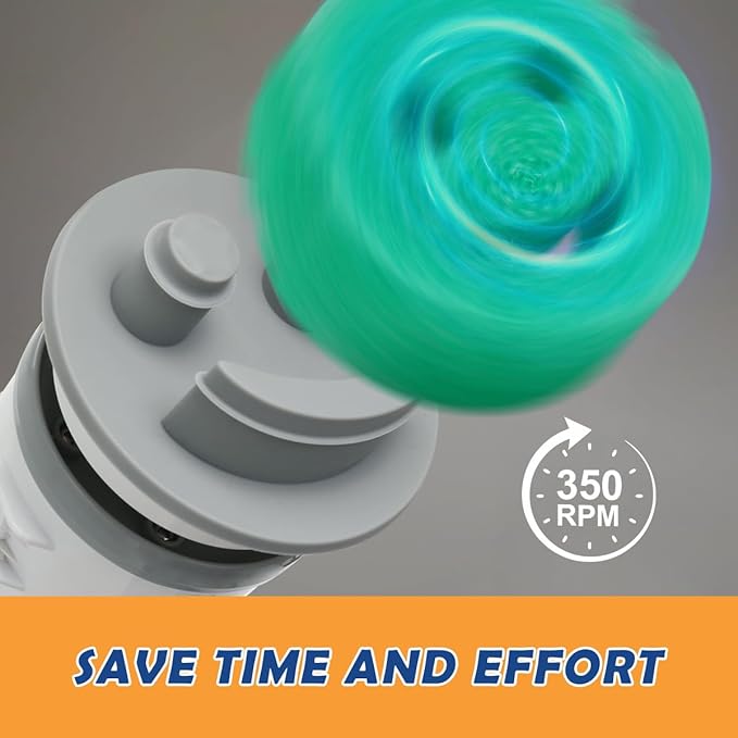 LANMU Electric Spin Scrubber Wand Compatible with Scrub Daddy/Mommy with Soft Silicone Sponge Hub, Power Cleaning Brush,5 Replaceable Heads, Ergonomic Handle for Oven, Stove, Sink, Shower, Tub, Tile