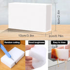 (100 Pack) Magic Sponge Eraser Long Lasting, Melamine Sponges in Bulk Boat Eraser Multi Surface Scrubber Foam Cleaning Pads - Bathtub, Floor, Baseboard, Bathroom, Wall Cleaner 10 * 6 * 2CM Each Pads