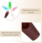 HARFINGTON Bonsai Soil Scoop 6.3" x 1.8" Plastic Colorful Mini Garden Shovel Cultivation Digging Transplanting Tools for Plant Flower Succulent Coffee Beans, Brown