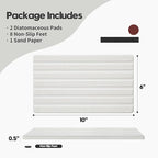 2PCS Water Absorbing Stone Drying Tray Mat for Bathroom Sink & Kitchen Counter Organizer, Quick Dry Dish Soap Dispenser Sponge Holder, Vanity Sink Caddy, Drink Bar Coaster, White - 10"*6"