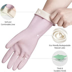 ThxToms 4 Pairs Reusable Rubber Gloves, 13" Natural Latex, 10mil Thick Heavy Duty Dishwashing & Cleaning Gloves, Non-Slip Grip, Multi-Color, Ideal for Kitchen, Bathroom, Car, & Garden Cleaning, Large