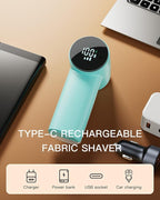 Electric Lint Remover and Fabric Shaver, Rechargeable Clothes Shaver for Sweater Furniture Couch, 3-Speed Pill Remover Defuzzer to Remove Fuzz Pilling from Blanket Jacket
