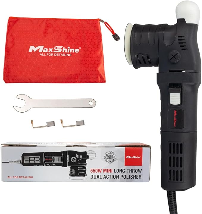 Maxshine M312/M550 Polisher Kit | Includes 3” Dual Action & 3” Rotary Polishers, 550W, 6-Speed | Compact Auto, Boat & Marine Detailing Tools for Swirl Removal, Paint Correction & Glossy Finish