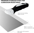 Mister Rui Drywall Tools, 7 Pieces Stainless Steel Putty Knife Set, Taping Knives, 10 in 1 Paint Scraper, Spackle Knife Set