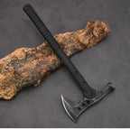 DOOM BLADE Camping Hatchet Axe with Hammer,Tomahawk Viking Nylon Sheath,Forged High Carbon Steel,Portable Camping Axe for Outdoor Splitting Wood,Hunting Survival