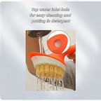 Dish Brush with Handle, Dish Scrubber Brush Set with Built-in Scraper Flush Hole Design Nylon Bristles Safe for Non-Stick & Coated Cookware,Kitchen Brushes for Dishes,Pots, Pans and Sinks (Orange)