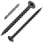 (175 pcs)#6X2 Black Fastener Drywall Screws-Phillips with coarse Threaded tip, Black, Suitable for Drywall Slate, Wood, etc.(1 pounds)
