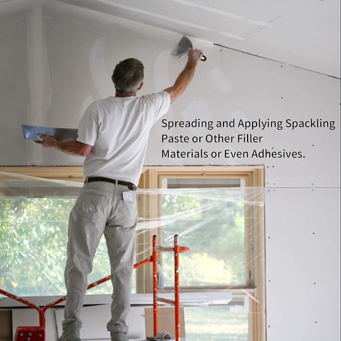 DEKEones Putty Knife Scrapers, Spackle Knife, Metal Scraper Tool for Drywall Finishing, Plaster Scraping, Decals, and Wallpaper (4 Pack, 5”, 4”, 3”, 1.5” Wide)