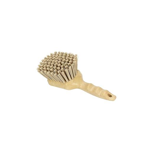 SPARTA 40541EC25 Plastic Scrub Brush, Utility Brush, Kitchen Brush With Hanging Hole For Cleaning, 8 Inches, Tan