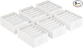 SONGMICS Set of 6 Large Size Wardrobe Clothes Organizers, 6-Compartment Foldable Drawer Organizers with Handles, 16.5 x 11.8 x 6.7 Inches, for Pants, Sweaters, Jeans, Cloud White URUS009W03