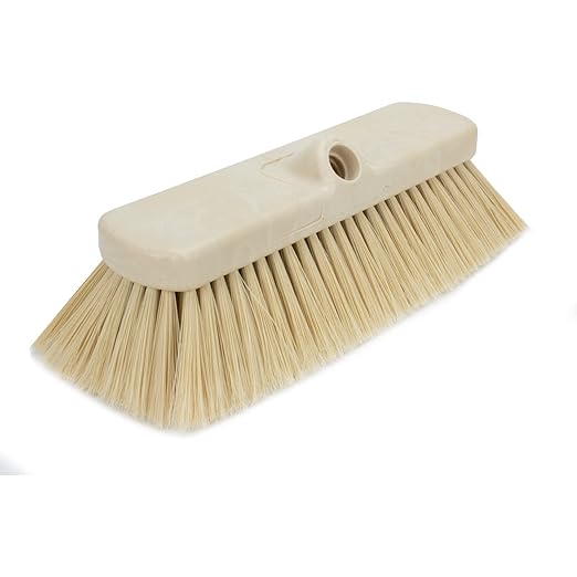 SPARTA 41278EC25 Flo-Thru Plastic Wall Scrub Brush, Equipment Brush With Soft Nylex Bristles For Industrial Kitchens, Hospitals, Commercial Cleaning, 4 Inches, Tan