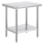 Mophorn Commercial Worktable & Workstation 24 x 30 x 32 Inch Stainless Steel Work Table Heavy Duty Commercial Food Prep Work Table for Home, Kitchen, Restaurant Metal Prep Table with Adjustable Feet