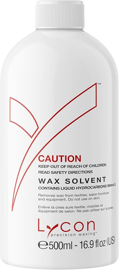Lycon Wax Solvent, Post Wax Remover Oil and Pot Cleaner, Suitable for Use on Carpet, Clothing, Furniture and More, 500ml