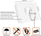 Heavy Duty Adhesive Wall Hooks - Strong & Transparent, Hold up to 22lb, Waterproof & Reusable, Ideal for Kitchen, Bathroom, and Office (30 Pack)