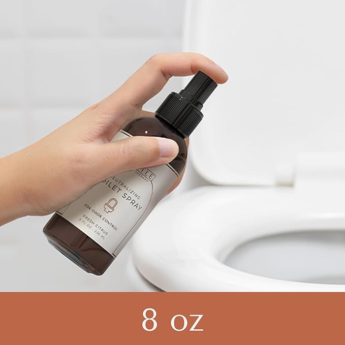 Castle Flush Therapy Neutralizing Toilet Spray | Odor Control: Mist Over The Water Surface, Go, Then Flush | Bathroom Freshening Spray | Neutralizes Odors at the Source | Fresh Citrus | 8 oz