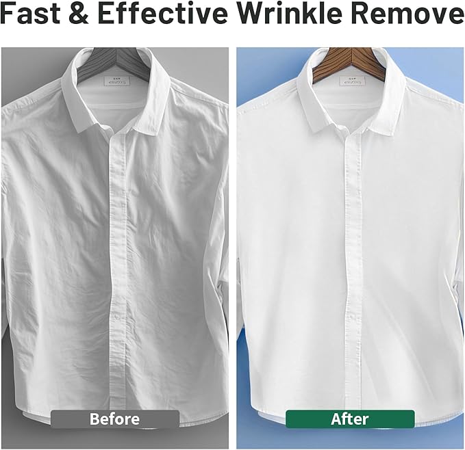 Travel Steamer for Garments with Dual Voltage for Worldwide Use, 120V/220V Foldable Handheld Fabric Wrinkle Remover,15s Fast Heat-up, 1200W Horizontal & Vertical Steaming, 1.9 Pounds