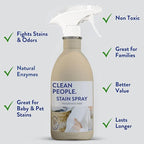 The Clean People Stain Remover Spray - Simple, Clean Ingredients - Laundry Spot Treatment for Food, Pet & Baby Stains - Boosted with Enzymes - Fabric Safe - 16oz (2 Pack)…