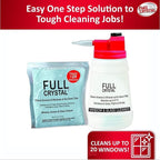 Full Crystal Refill Kit – Two 4 oz Crystal Powder Exterior Window Cleaner Packets, Each 4 oz Bag Makes Up to 640 fl oz, Cleans Up to 40 Windows