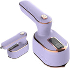 Portable Steam Iron，970W Dry Wet Dual Ironing Steam Hanging Ironing Machine，20S Rapid Preheating Large Water Tank Iron with Ergonomic Handle, Suitable for Home, Travel, Dormitory & Office (Purple)